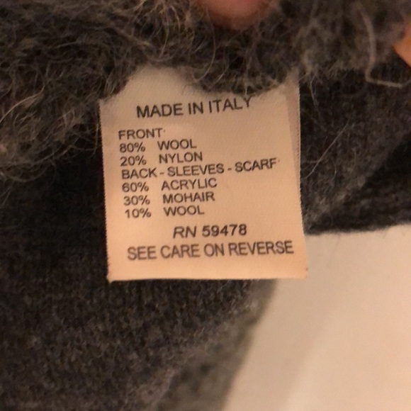 Stambecco Italian Mohair Wool Knitblend sweater cardigan SzL - Picture 5 of 8